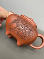 中华神刀·刻绘巅峰｜杨喜雨大师顶流臻品《传炉壶》原矿优质底槽清·410cc ——紫砂刻绘全能艺术名家·杨喜雨 亲工