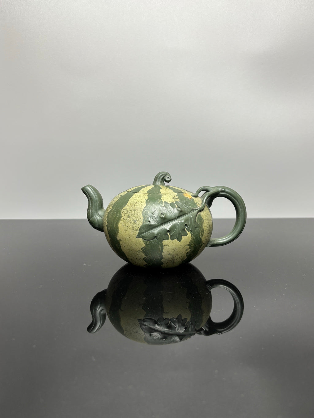 蒋蓉之女 传世花器｜蒋艺华·非遗紫砂巅峰重器《西瓜套组》优质本山绿泥粉浆·430cc
