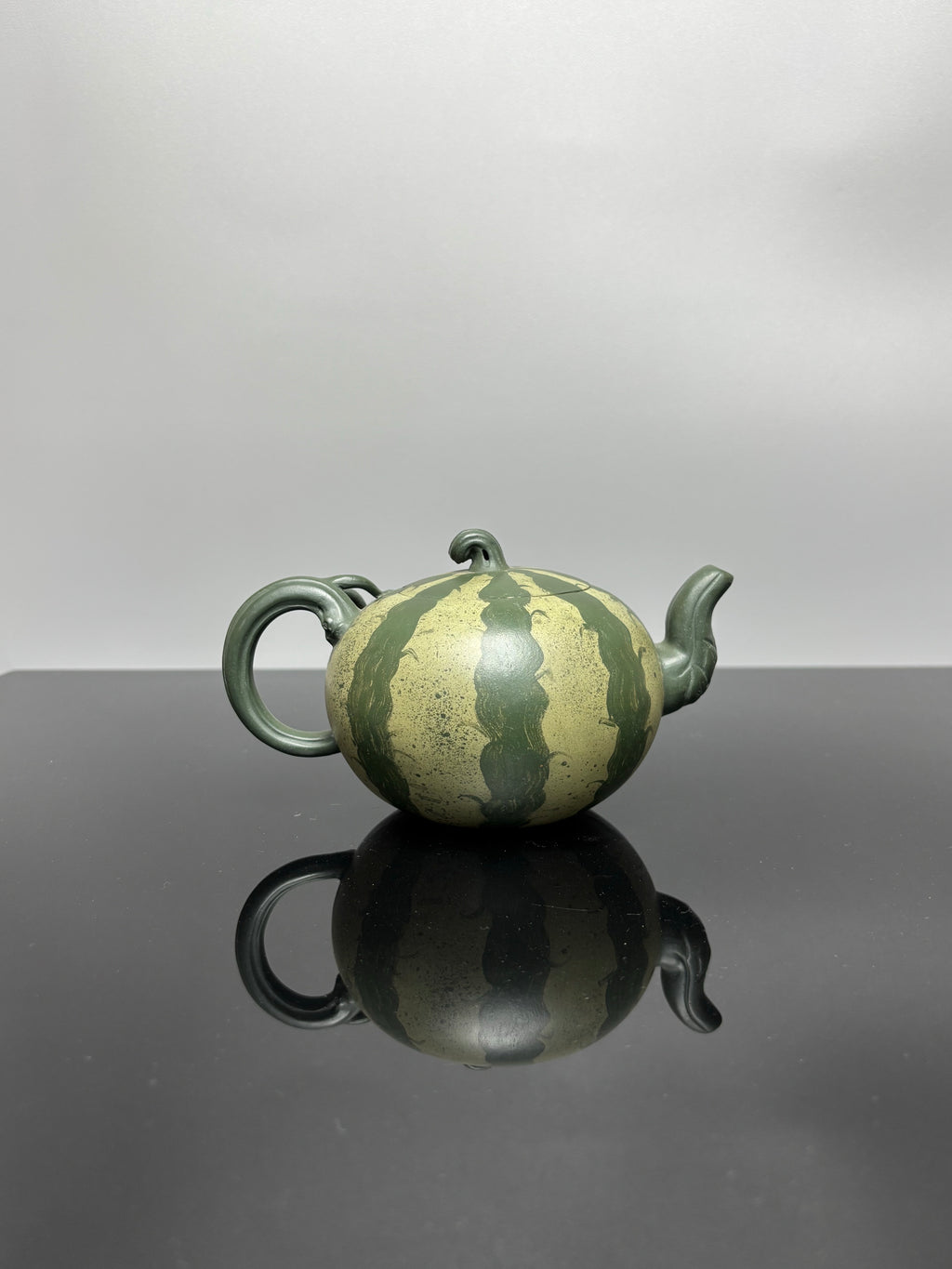 蒋蓉之女 传世花器｜蒋艺华·非遗紫砂巅峰重器《西瓜套组》优质本山绿泥粉浆·430cc