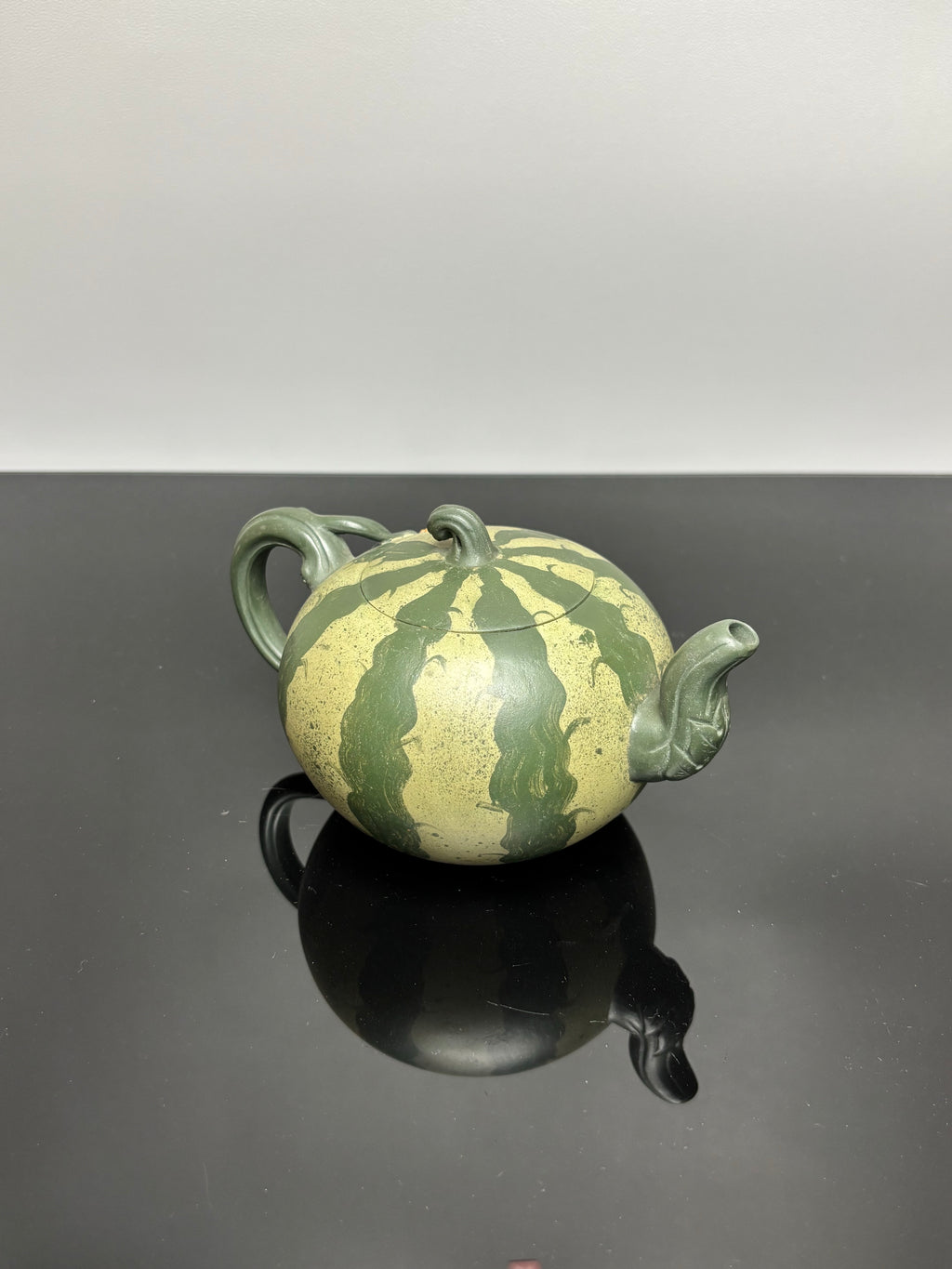 蒋蓉之女 传世花器｜蒋艺华·非遗紫砂巅峰重器《西瓜套组》优质本山绿泥粉浆·430cc