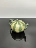蒋蓉之女 传世花器｜蒋艺华·非遗紫砂巅峰重器《西瓜套组》优质本山绿泥粉浆·430cc
