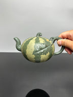 蒋蓉之女 传世花器｜蒋艺华·非遗紫砂巅峰重器《西瓜套组》优质本山绿泥粉浆·430cc