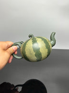 蒋蓉之女 传世花器｜蒋艺华·非遗紫砂巅峰重器《西瓜套组》优质本山绿泥粉浆·430cc
