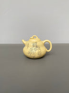 紫砂界陶刻艺术名家·李峰臻品《葫芦壶》原矿优质本山绿·180cc ——国大师吴鸣高徒·李峰亲工