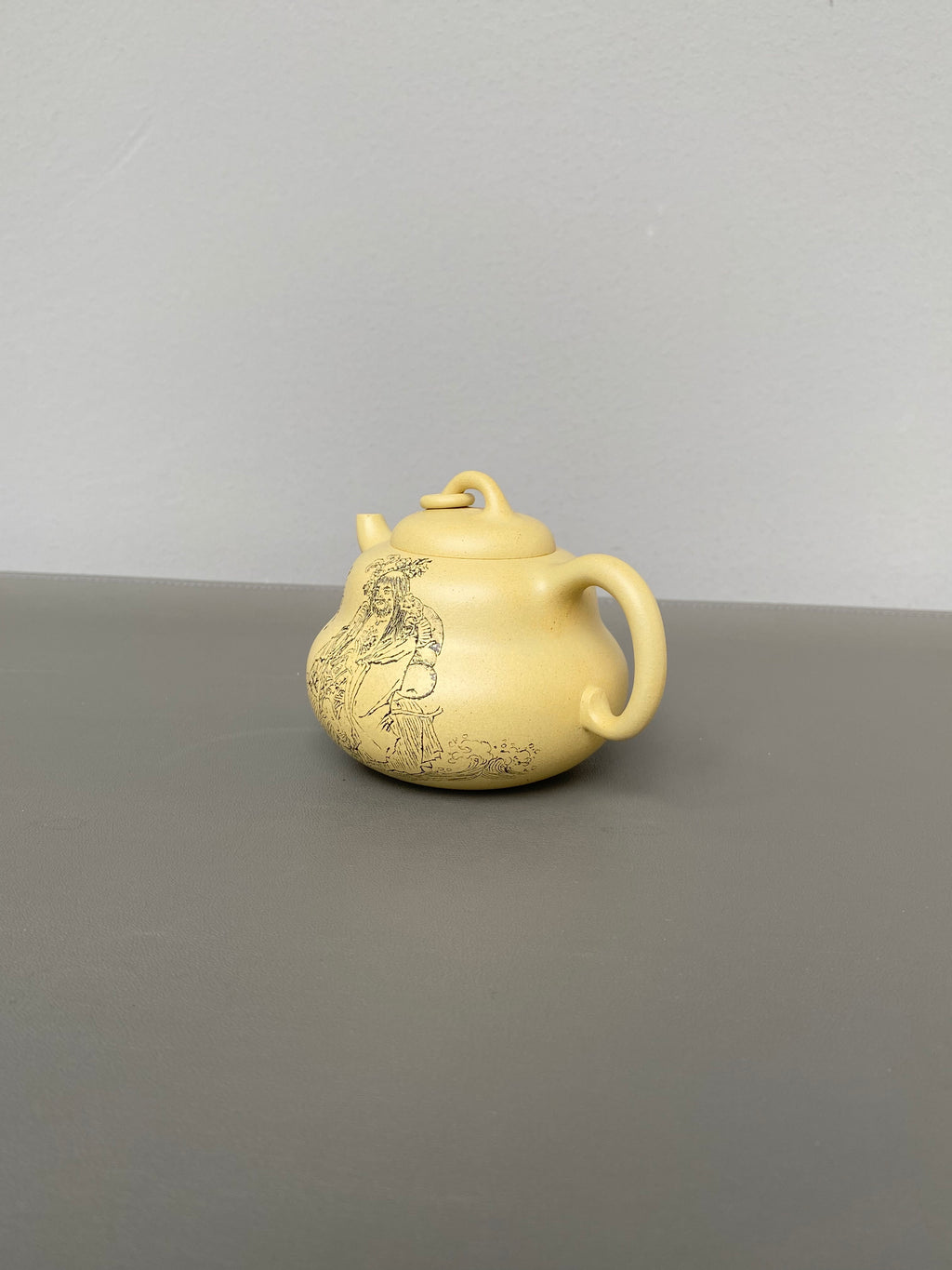 紫砂界陶刻艺术名家·李峰臻品《葫芦壶》原矿优质本山绿·180cc ——国大师吴鸣高徒·李峰亲工