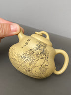 紫砂界陶刻艺术名家·李峰臻品《葫芦壶》原矿优质本山绿·180cc ——国大师吴鸣高徒·李峰亲工