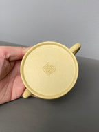 紫砂界陶刻艺术名家·李峰臻品《矮秦权壶》原矿优质本山绿·160cc ——国大师吴鸣高徒·李峰亲工