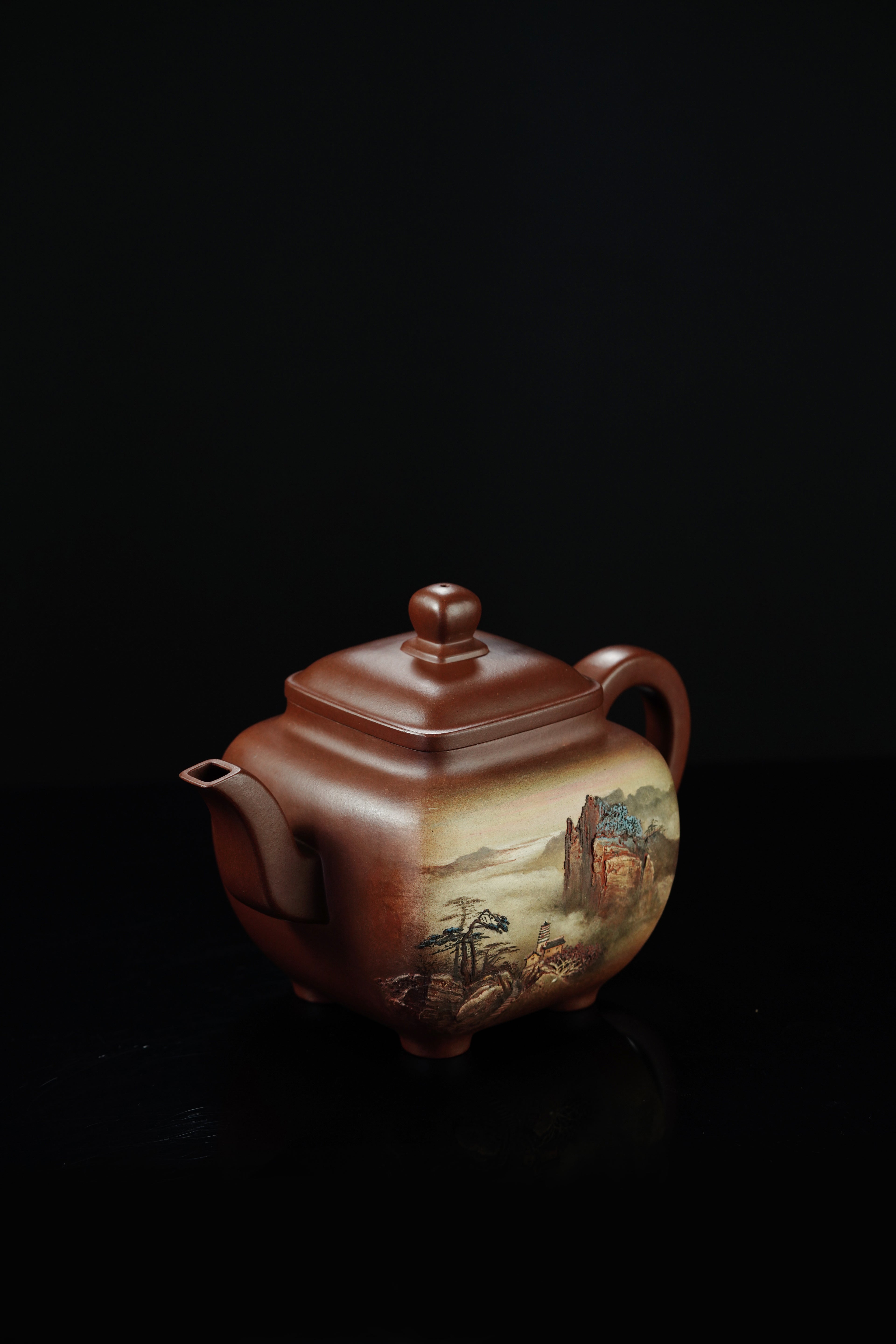双宗师合璧·紫砂史巅峰&nbsp; 紫砂界天花板｜何光宏·邱玉林联袂创作孤品《鸣远四方壶》原矿优质底槽清·1500cc