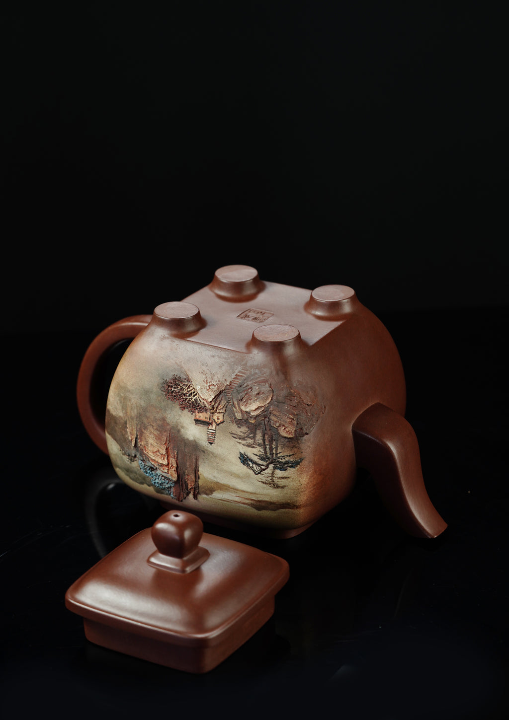 双宗师合璧·紫砂史巅峰&nbsp; 紫砂界天花板｜何光宏·邱玉林联袂创作孤品《鸣远四方壶》原矿优质底槽清·1500cc