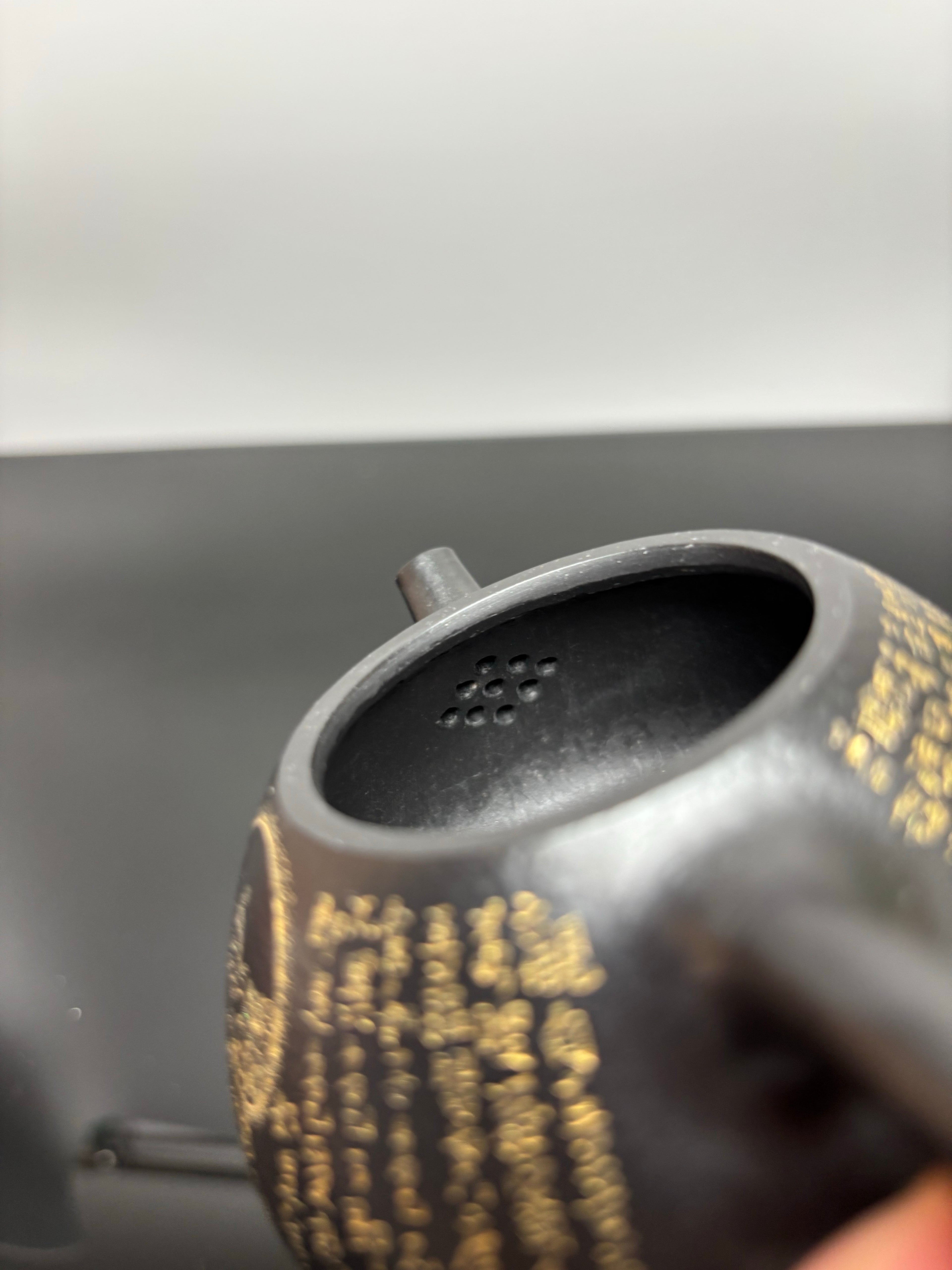 一器藏心经·紫砂纳万福｜郑求标大师｜心经+吉祥经至尊禅意臻品【平盖石瓢壶】原矿优质朱泥还原烧·160cc