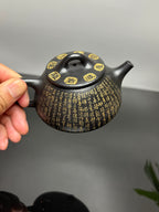一器藏心经·紫砂纳万福｜郑求标大师｜心经+吉祥经至尊禅意臻品【平盖石瓢壶】原矿优质朱泥还原烧·160cc