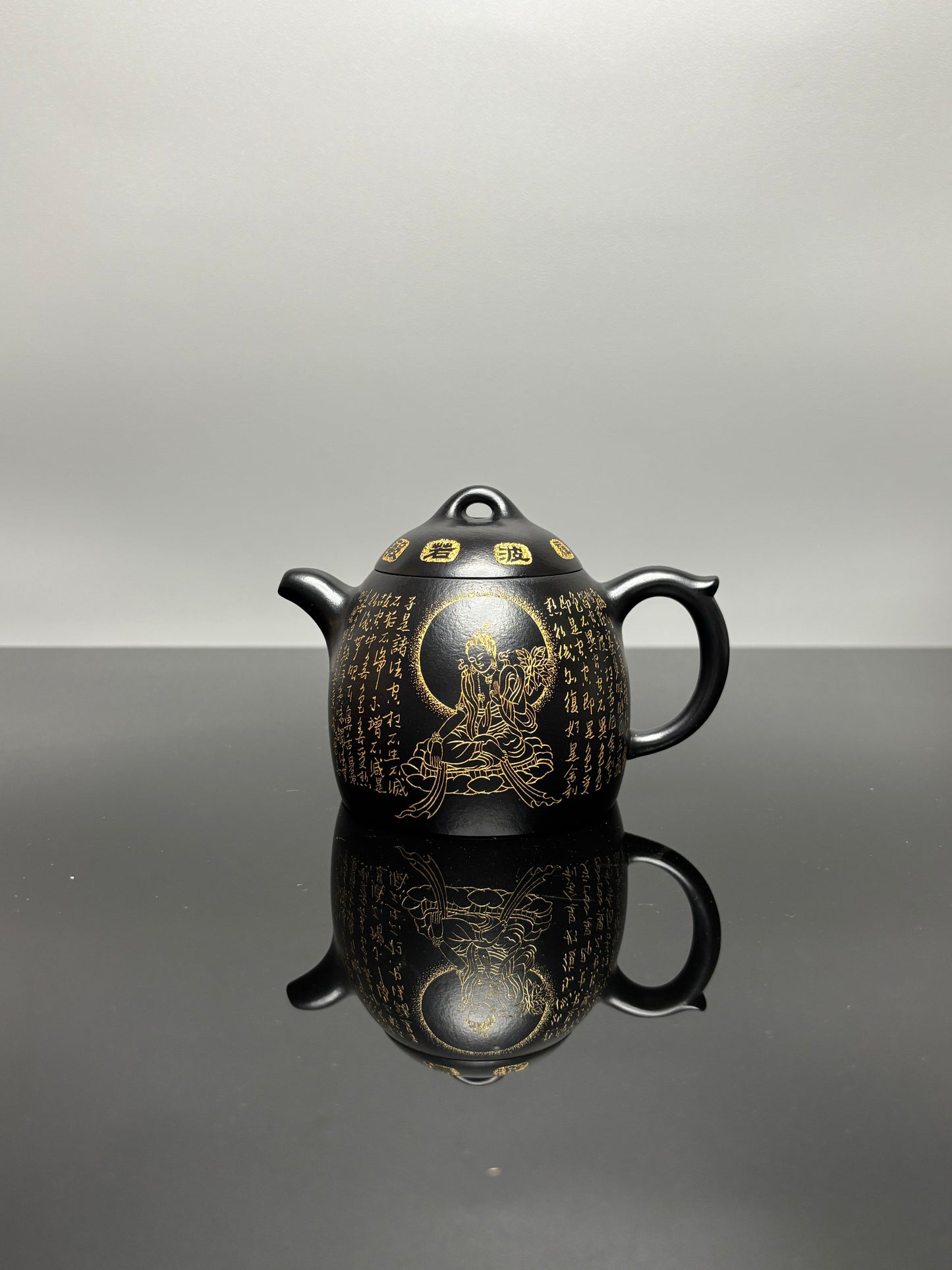 一器藏心经·紫砂纳万福｜郑求标大师｜双心经至尊禅意臻品【秦权壶】原矿优质朱泥还原烧·260cc