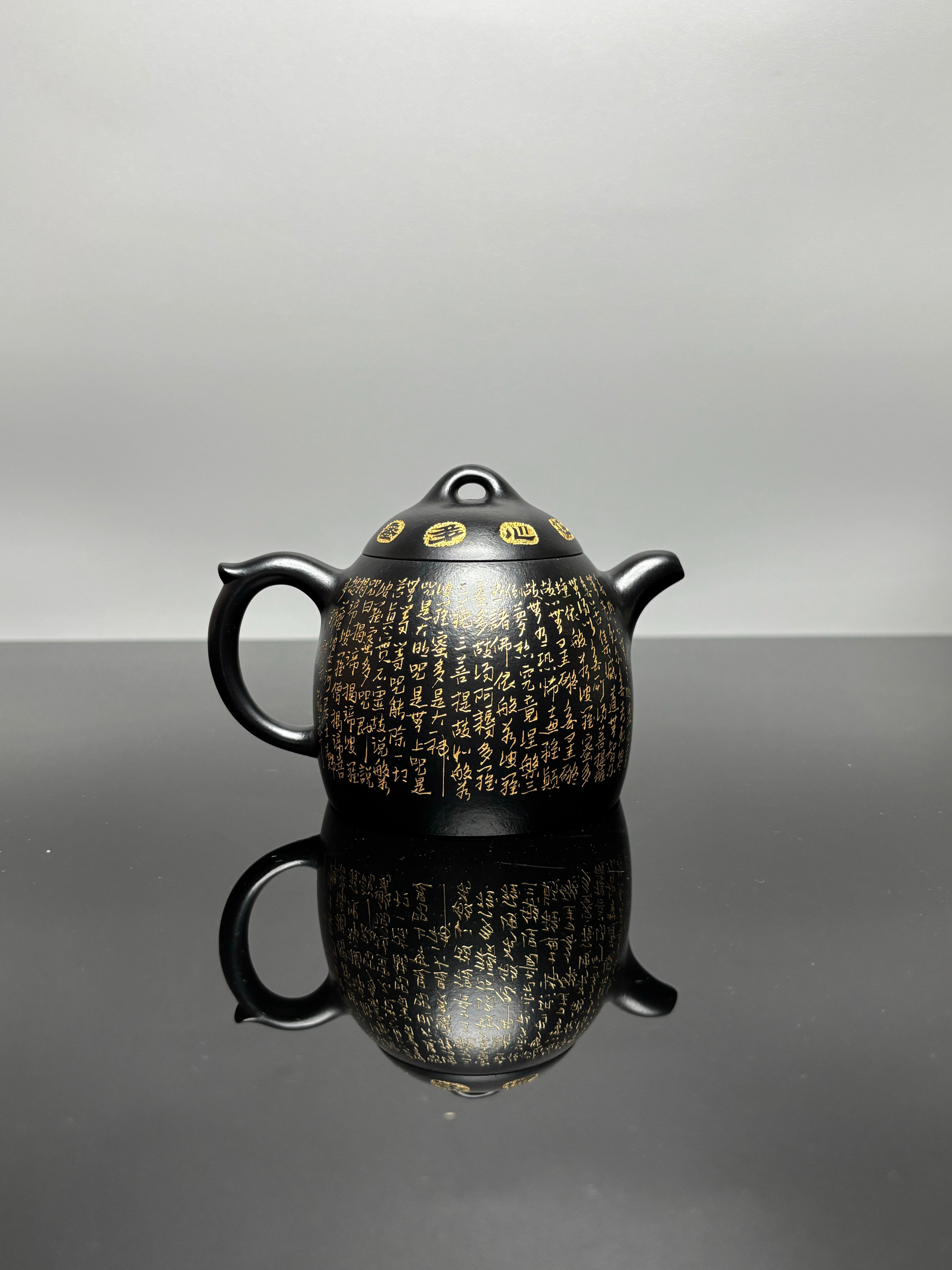 一器藏心经·紫砂纳万福｜郑求标大师｜双心经至尊禅意臻品【秦权壶】原矿优质朱泥还原烧·260cc