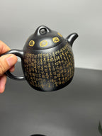 一器藏心经·紫砂纳万福｜郑求标大师｜双心经至尊禅意臻品【秦权壶】原矿优质朱泥还原烧·260cc