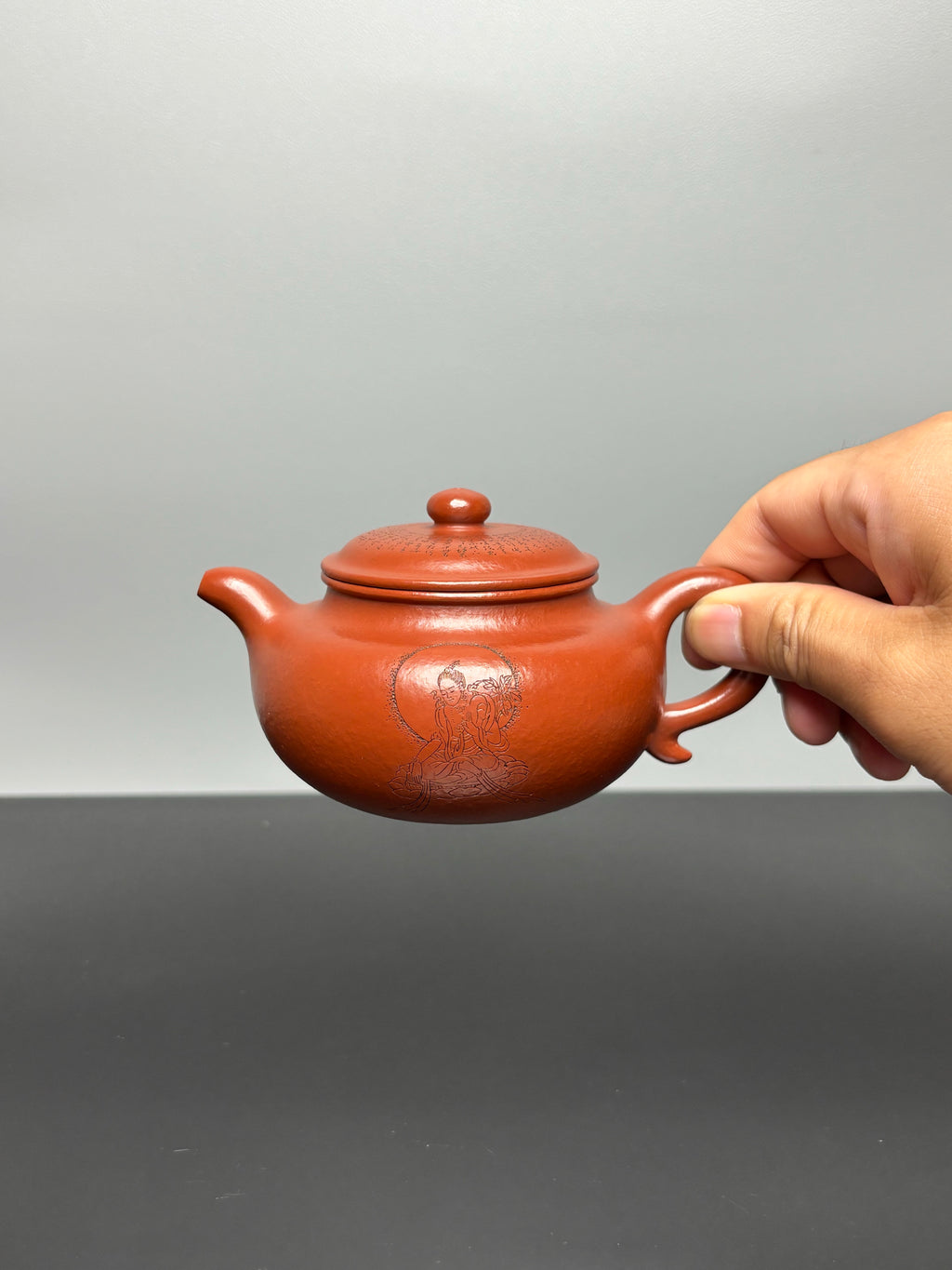 一器藏心经·紫砂纳万福｜郑求标大师｜心经+吉祥经至尊禅意臻品【仿古壶】原矿优质朱泥·220cc