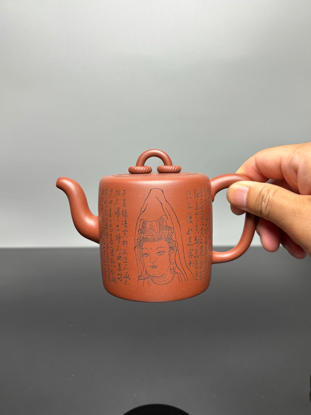 一器藏心经·紫砂纳万福｜郑求标大师｜双心经至尊禅意臻品【双圈壶】原矿优质底槽清·300cc
