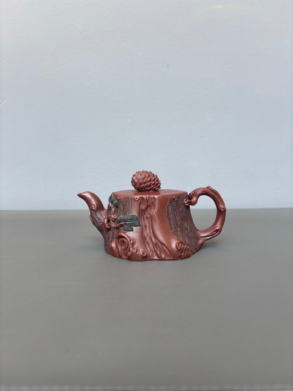 蒋蓉之女 传世花器｜蒋艺华·非遗紫砂顶流重器《松桩壶》原矿优质底槽清·200cc