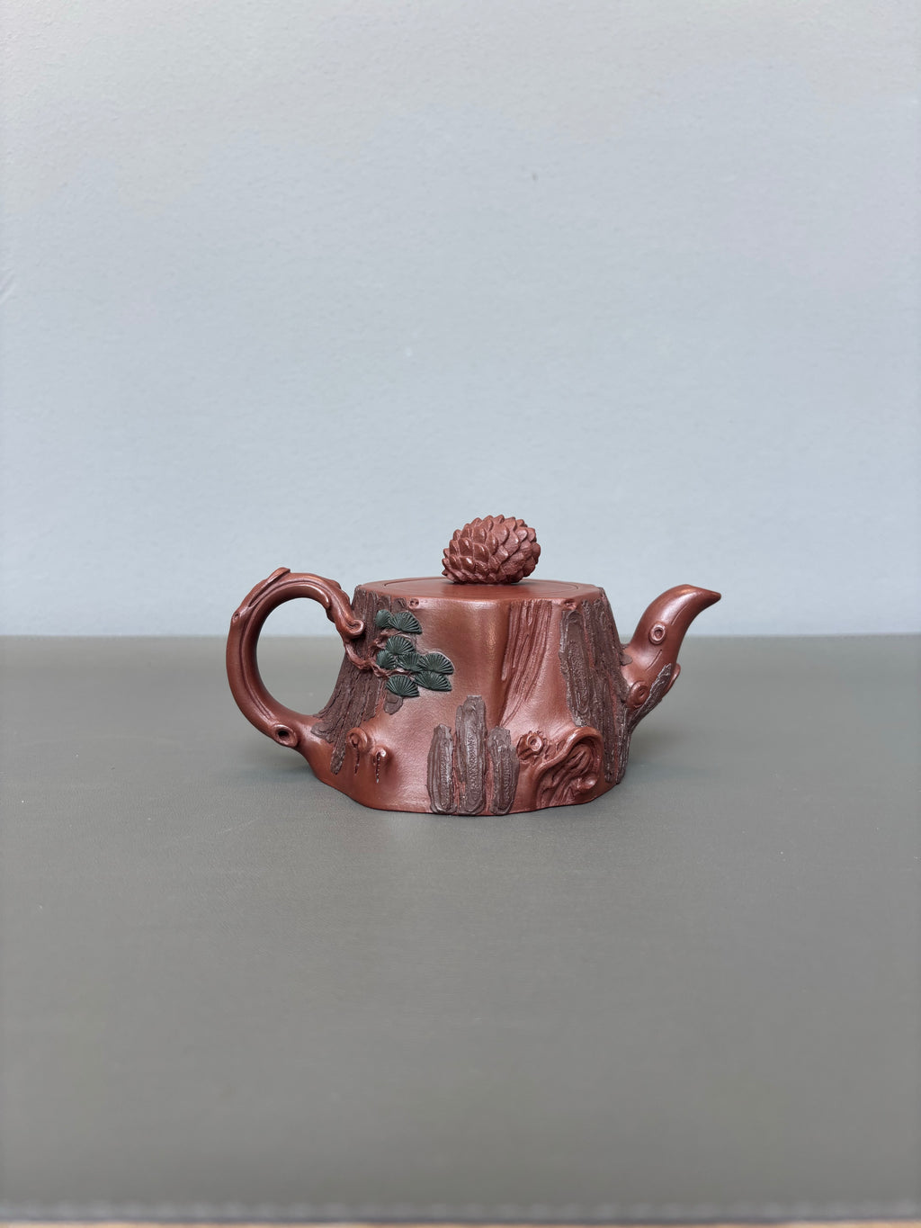 蒋蓉之女 传世花器｜蒋艺华·非遗紫砂顶流重器《松桩壶》原矿优质底槽清·200cc