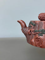 蒋蓉之女 传世花器｜蒋艺华·非遗紫砂顶流重器《松桩壶》原矿优质底槽清·200cc