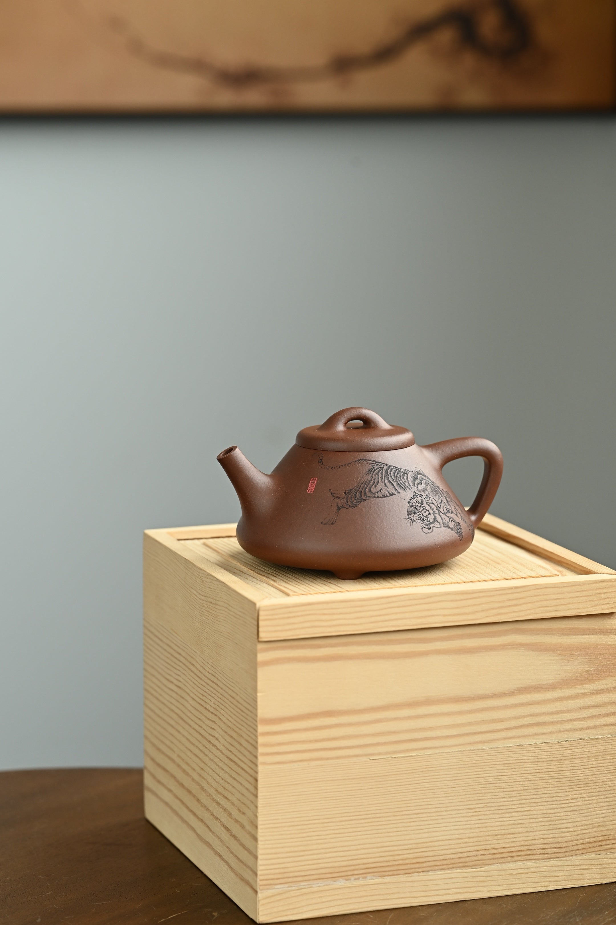 子冶石瓢·全手工 90后陶刻第一人小一颠王城作品容量260cc/家藏底槽清
