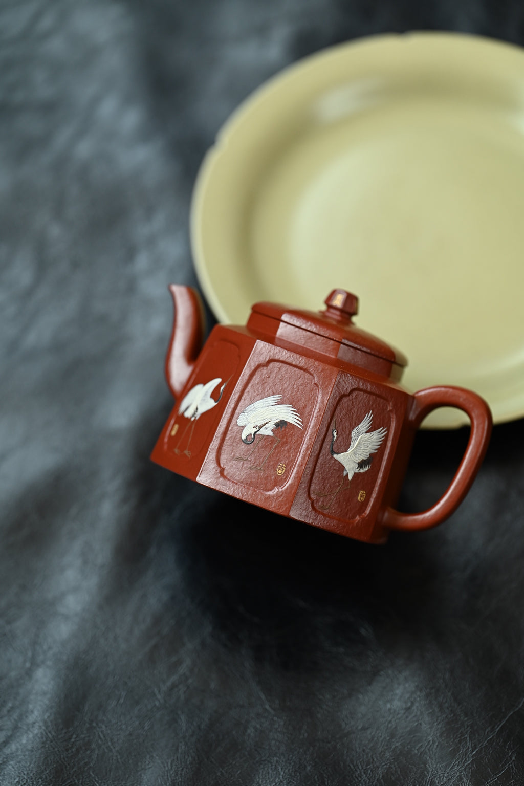 瑞鹤八方·全手工 /大拍陶手雷罡作品（师承范伟群）/容量150cc/原矿朱泥