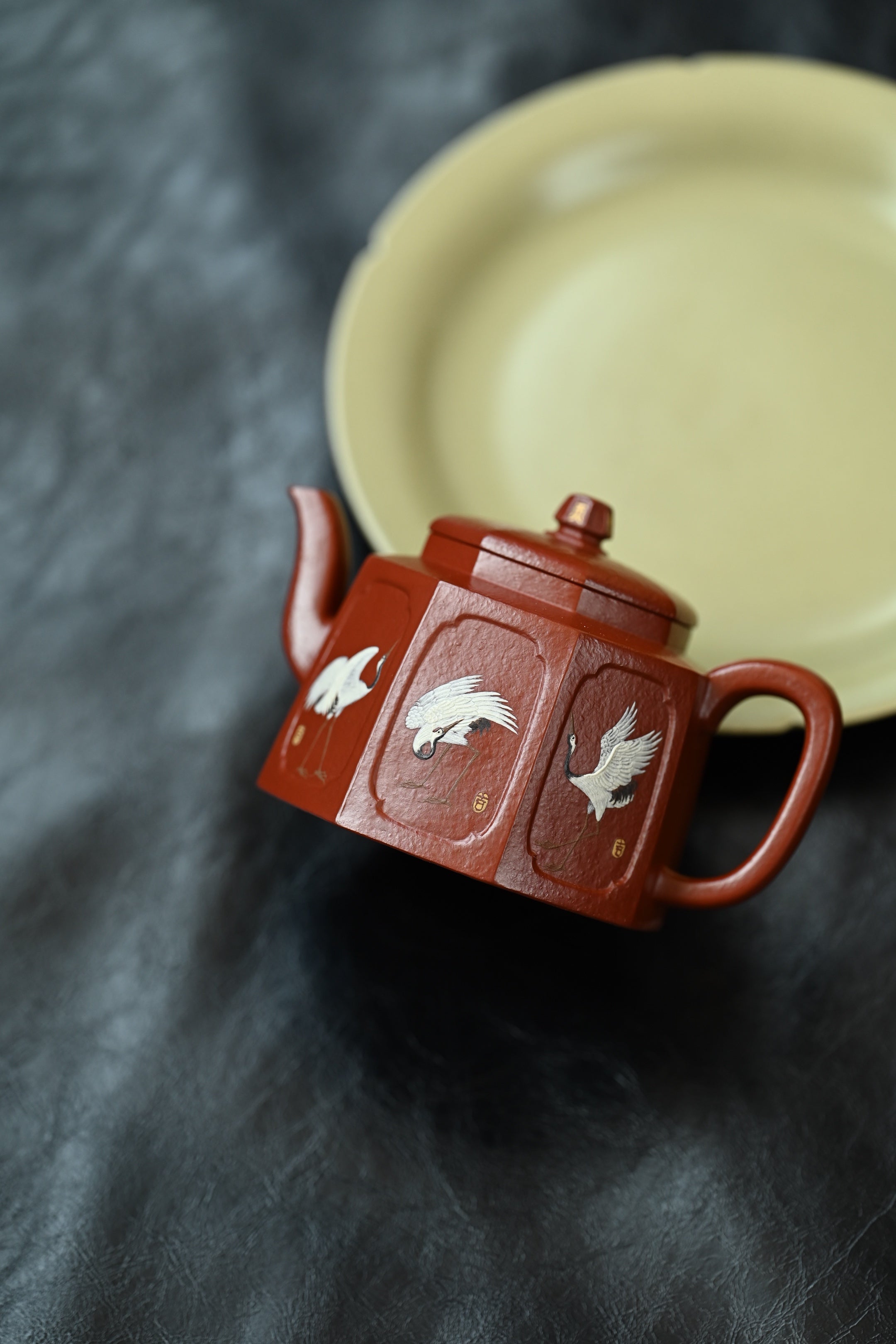 瑞鹤八方·全手工 /大拍陶手雷罡作品（师承范伟群）/容量150cc/原矿朱泥