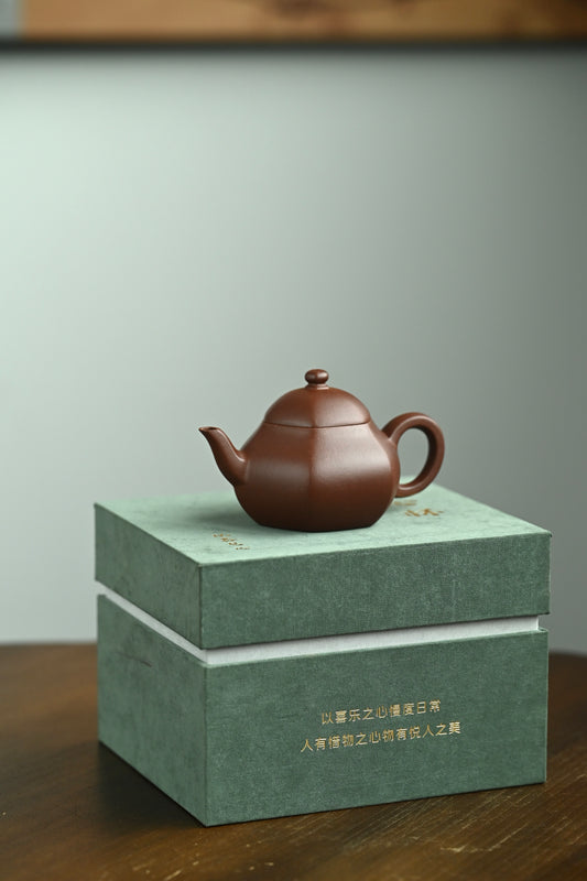 六方梨形·全手工 /大拍陶手朱朝辉作品（师承陈国良大师）/容量130cc/原矿底槽清