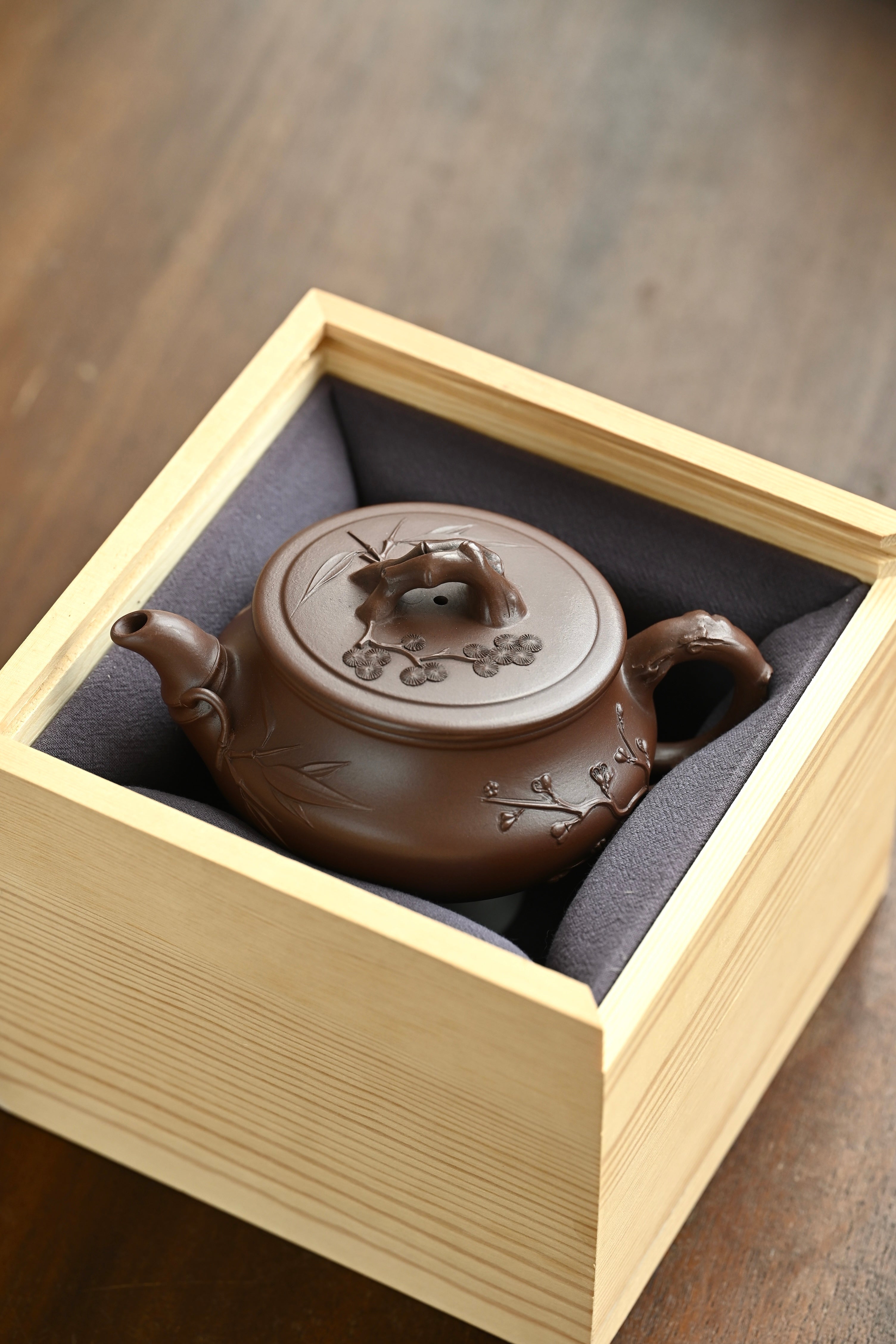岁寒三友·全手工 /高工蒋锡坤作品 /容量300cc/原矿紫泥