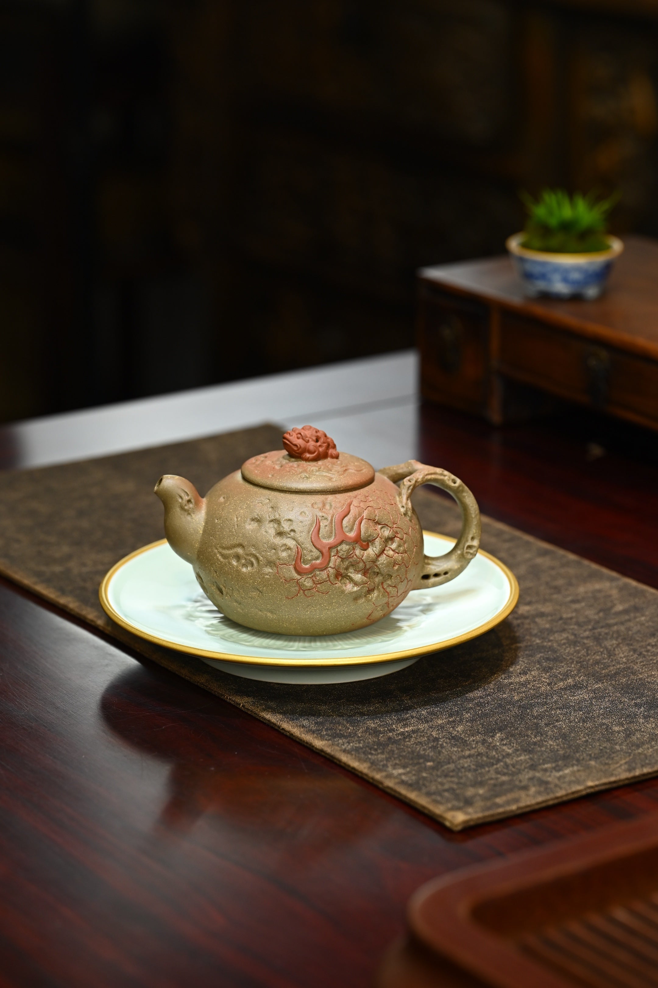 福蟾供春·全手工 高工蒋锡坤作品 /容量330cc/家藏豆青泥
