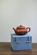 筋纹仿古· 全手工 大拍陶手雷罡作品（师承范伟群）/容量230cc/朱泥炝金