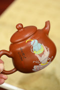 福禄·全手工 （双证书）高工蒋锡坤作品 中央美院教授李洪亮装饰(师从李可染） 容量300cc/景舟红泥