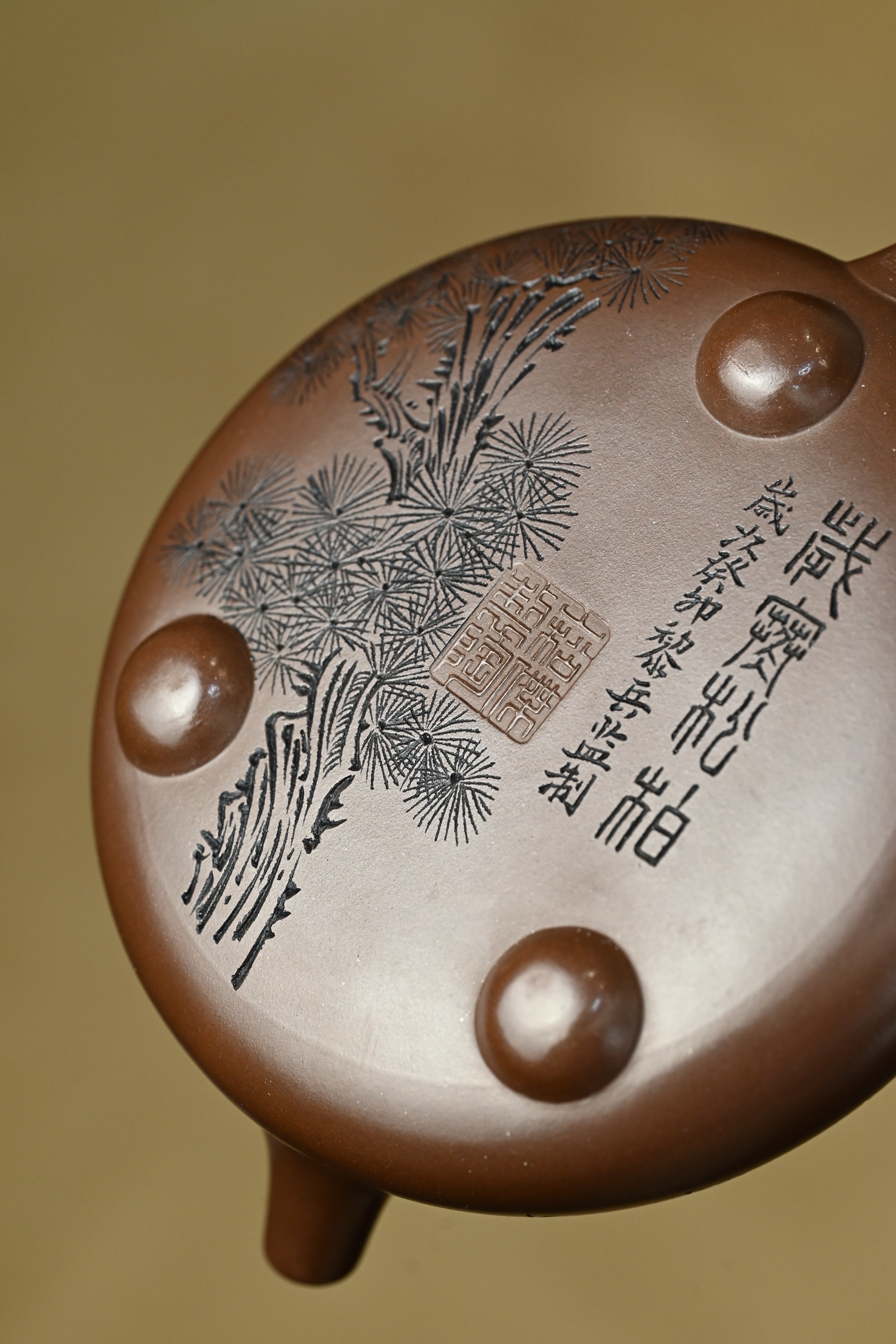 景舟石瓢·全手工（省大师桑黎兵刻绘+双证书）/紫砂十二精英之首，省大师桑黎兵儿子桑崧杰作品 容量450cc/特级紫泥