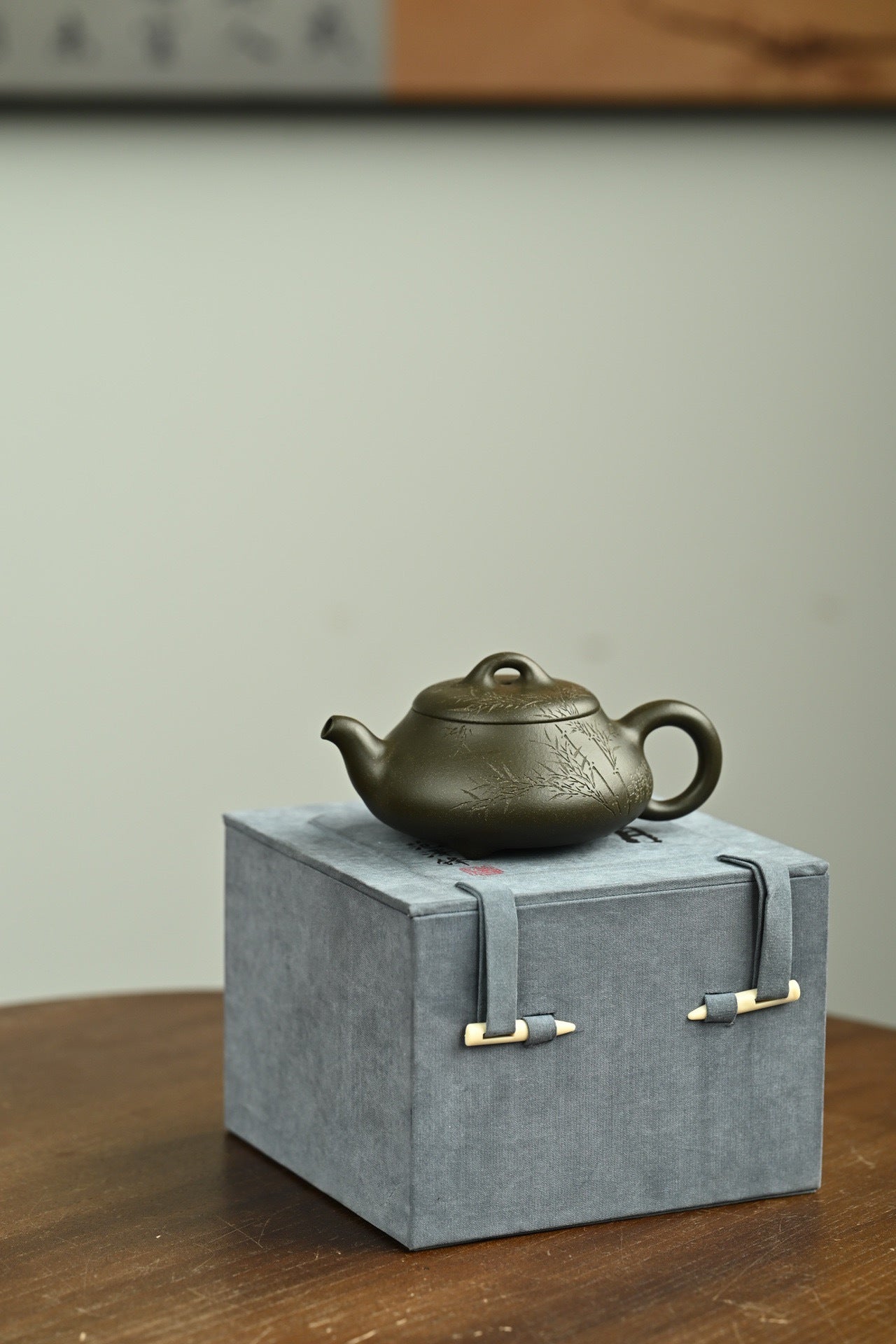 汉棠石瓢·全手工全手工大赛一等奖，招商杯金奖祁令军作品 容量160cc/独家端绿泥