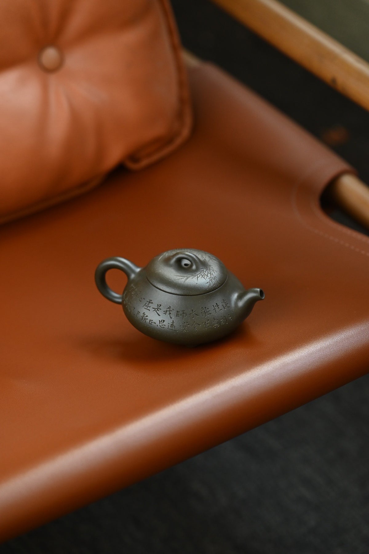 汉棠石瓢·全手工全手工大赛一等奖，招商杯金奖祁令军作品 容量160cc/独家端绿泥 - ZishaTeapotChina