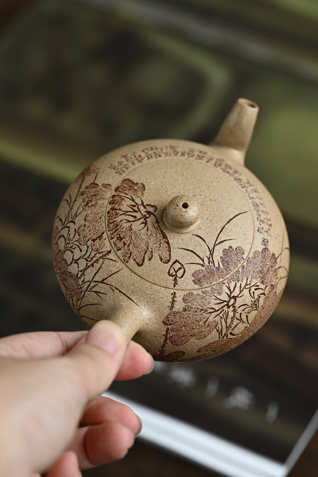扁珠·全手工 全手工大赛一等奖，双刀小楷第一人祁令军作品 容量220cc/家藏段泥