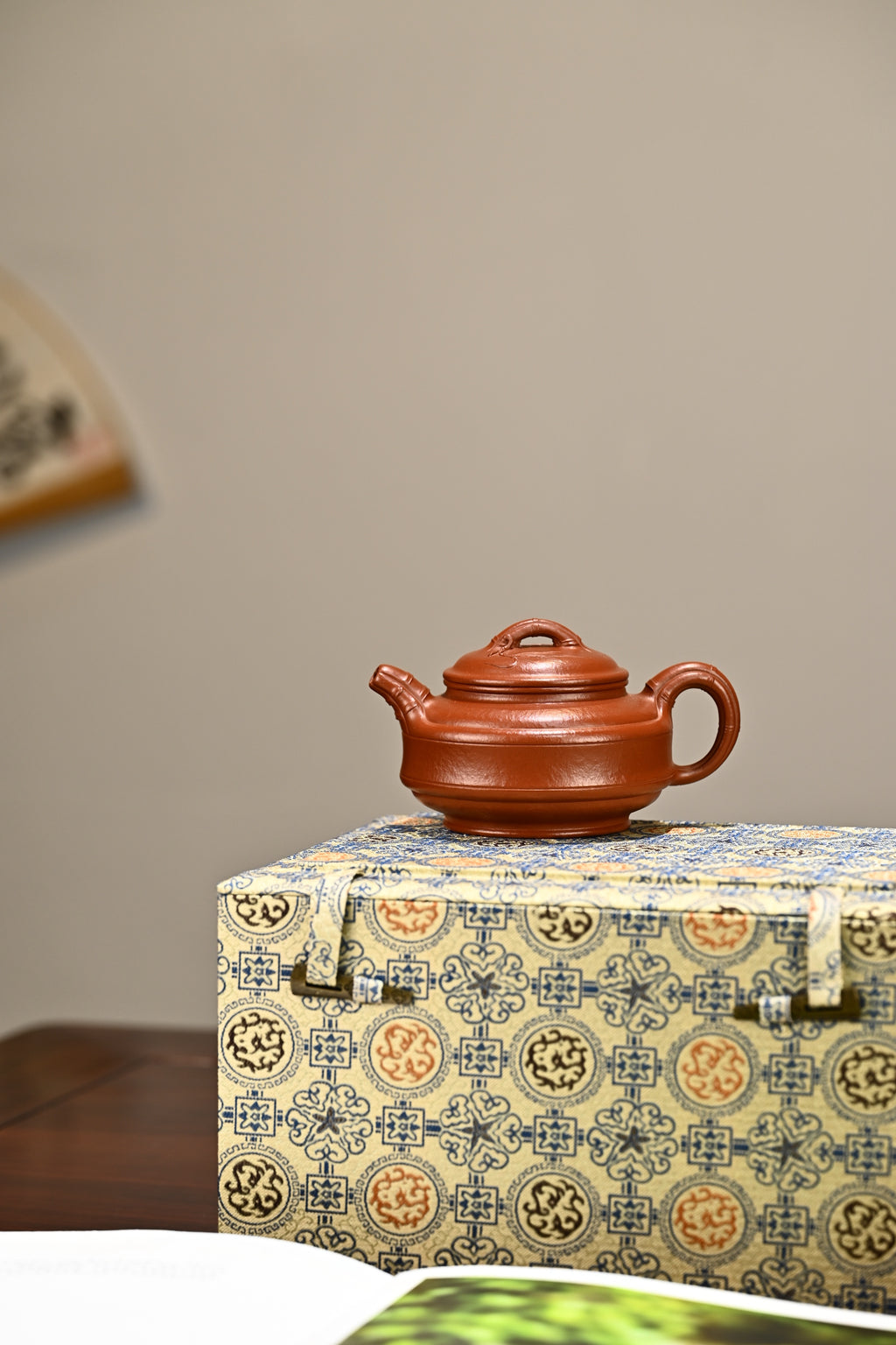 双线竹鼓·全手工 /实力派唐珊作品 /容量230cc/家藏朱泥