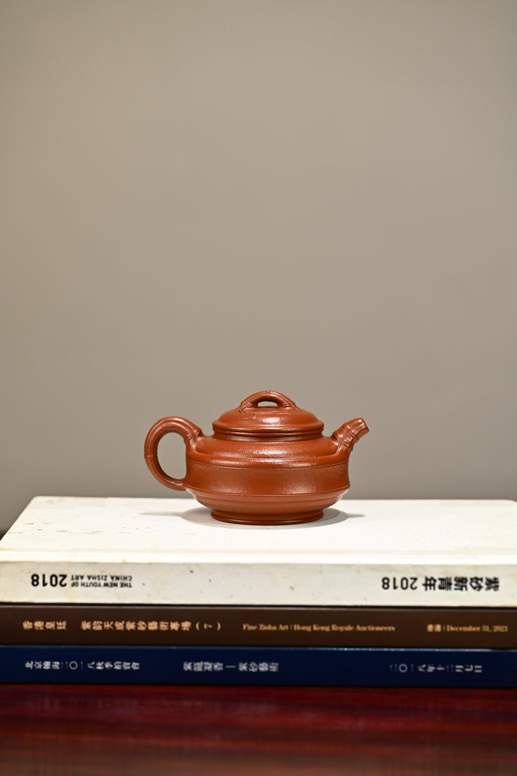 双线竹鼓·全手工 /实力派唐珊作品 /容量230cc/家藏朱泥