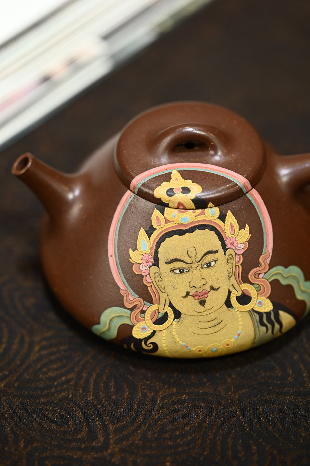 子冶石瓢·全手工 王超鹏刻财神经大拍陶手雷罡作品（师承范伟群）容量260cc/家藏底槽清