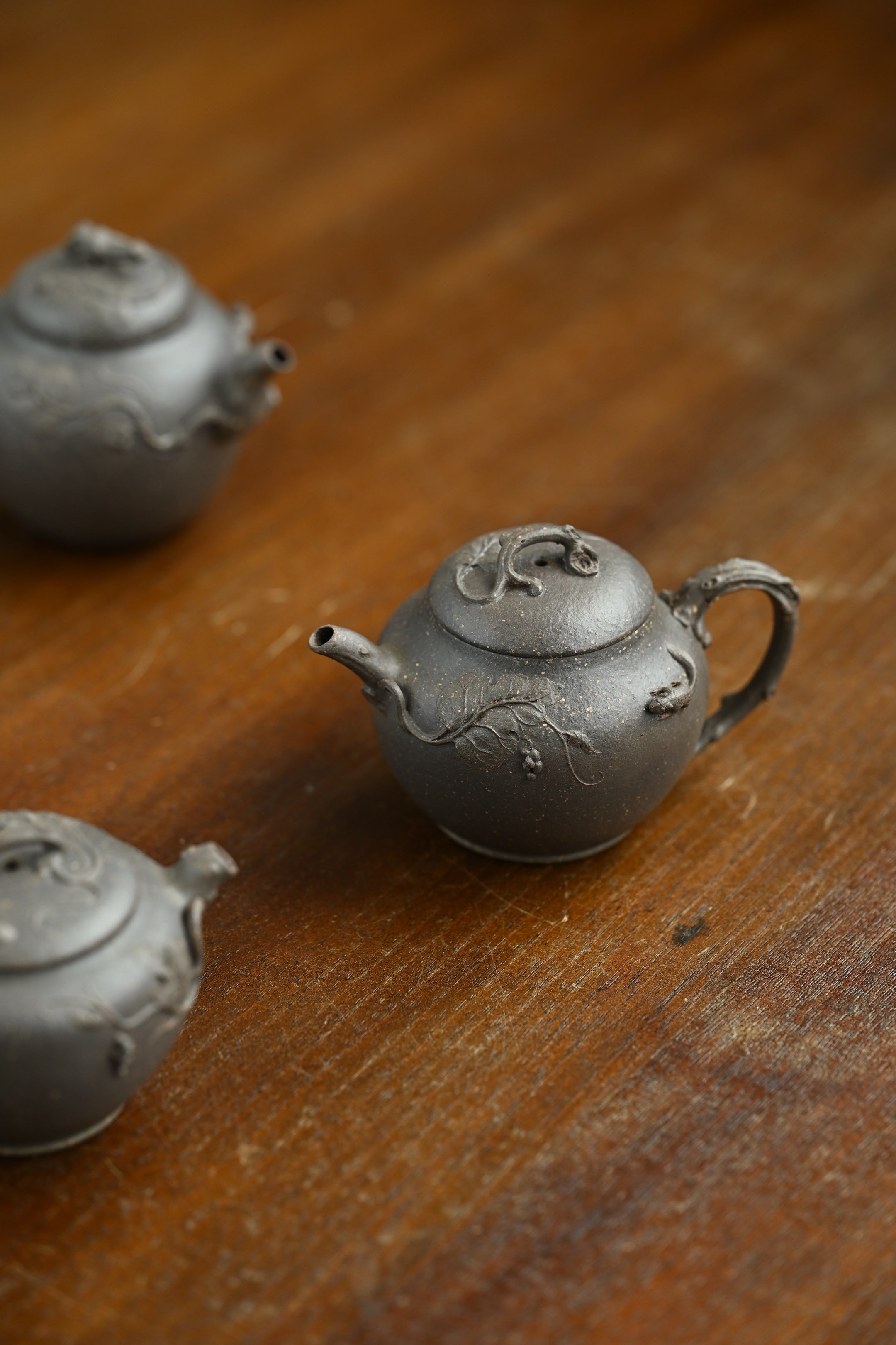 松鼠葡萄·全手工/花器实力派作品 /壶110cc/原矿段泥