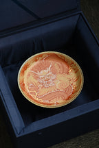 祥龙献瑞壶承·全手工卓金工匠顶级矾红金作品/直径207mm/高45mm/段泥矾红金