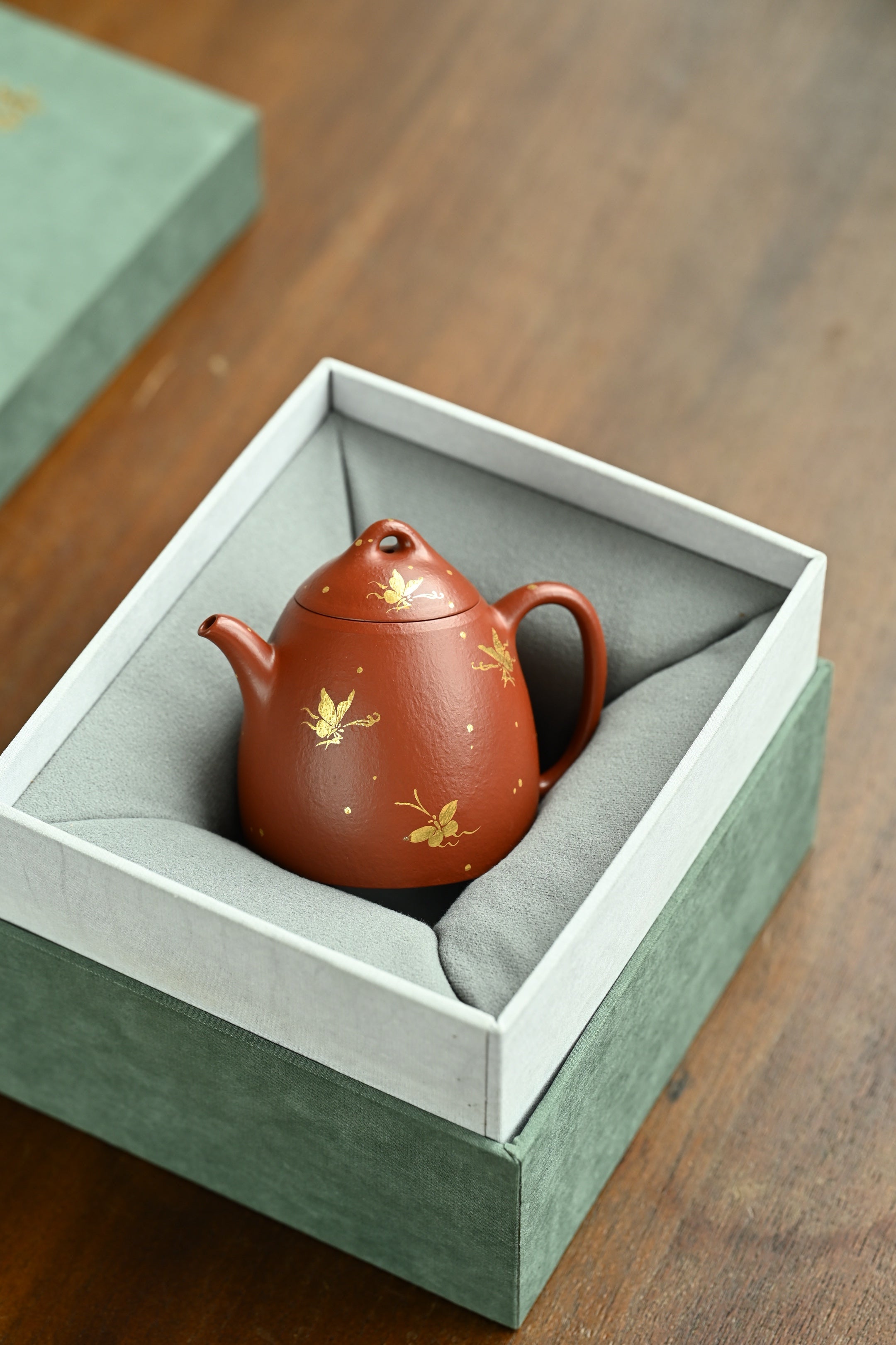 小秦权·全手工/容量150cc/家藏朱泥炝金