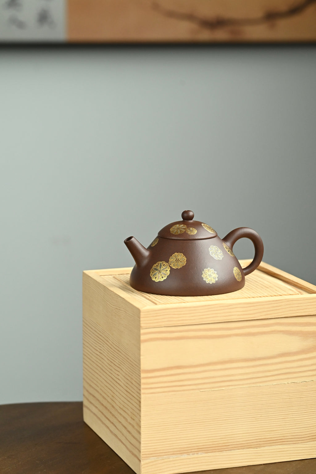 汉民石瓢·全手工卓金工匠金银搓作品容量150cc/原矿紫泥