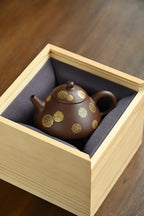 汉民石瓢·全手工卓金工匠金银搓作品容量150cc/原矿紫泥