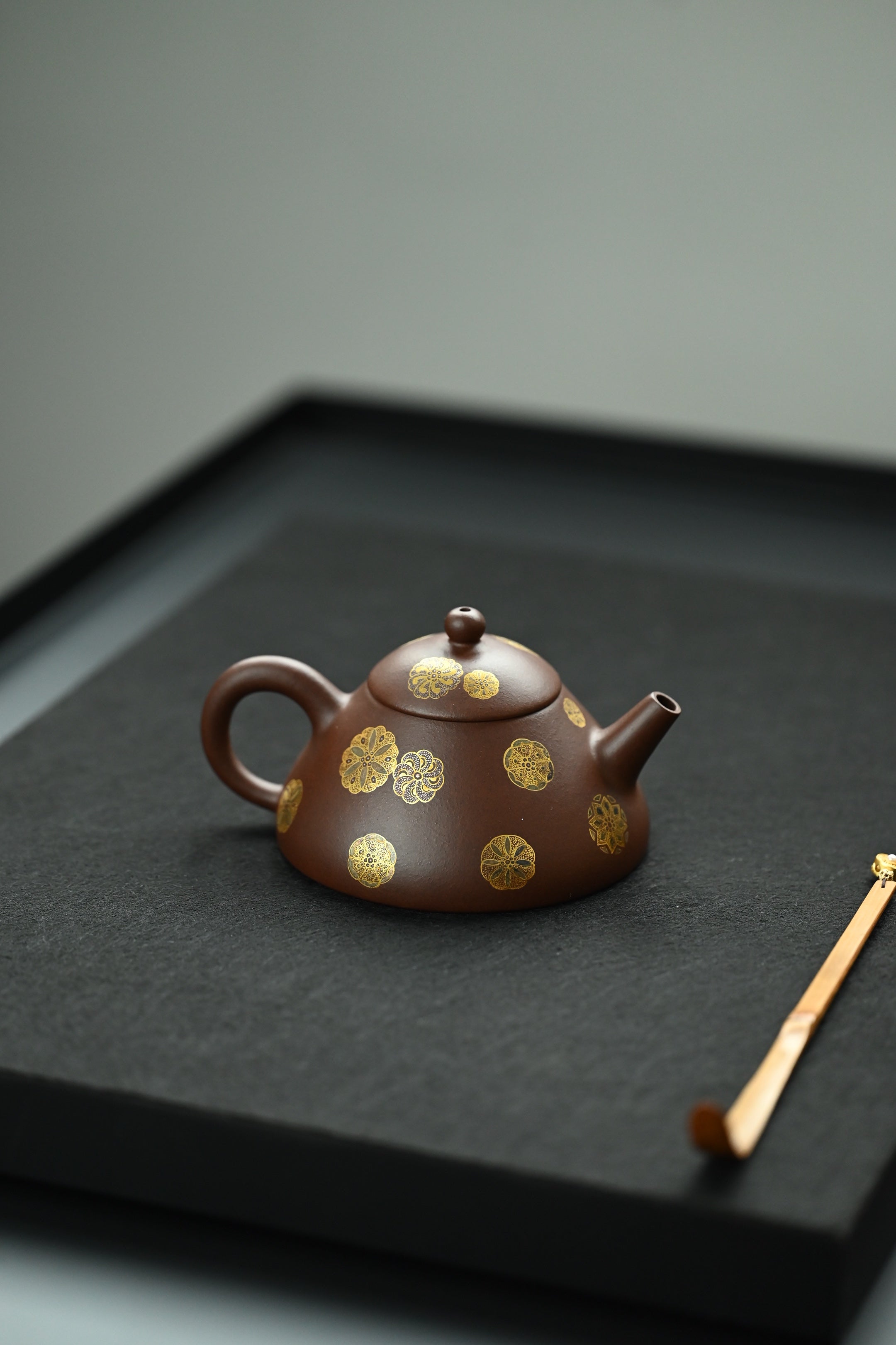 汉民石瓢·全手工卓金工匠金银搓作品容量150cc/原矿紫泥
