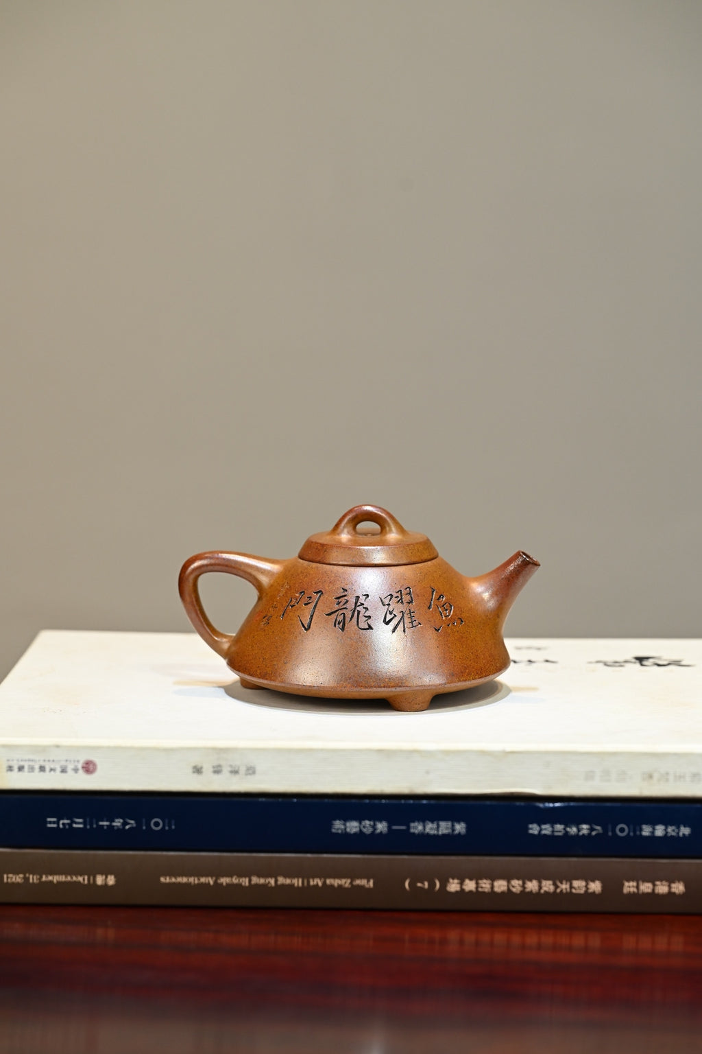 子冶石瓢·全手工 （省大师桑黎兵刻绘+双证书）/紫砂十二精英之首，省大师桑黎兵儿子桑崧杰作品 容量310cc/黄金朱砂