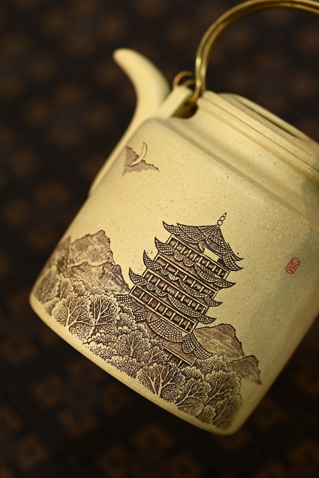洋桶·全手工 /江苏省陶瓷艺术名人正高工许学芳作品 /容量480cc/一厂本山绿