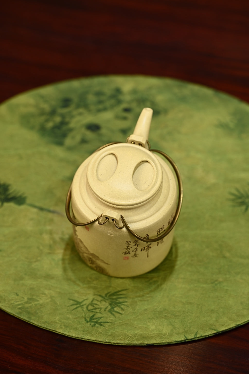 洋桶·全手工 /江苏省陶瓷艺术名人正高工许学芳作品 /容量480cc/一厂本山绿