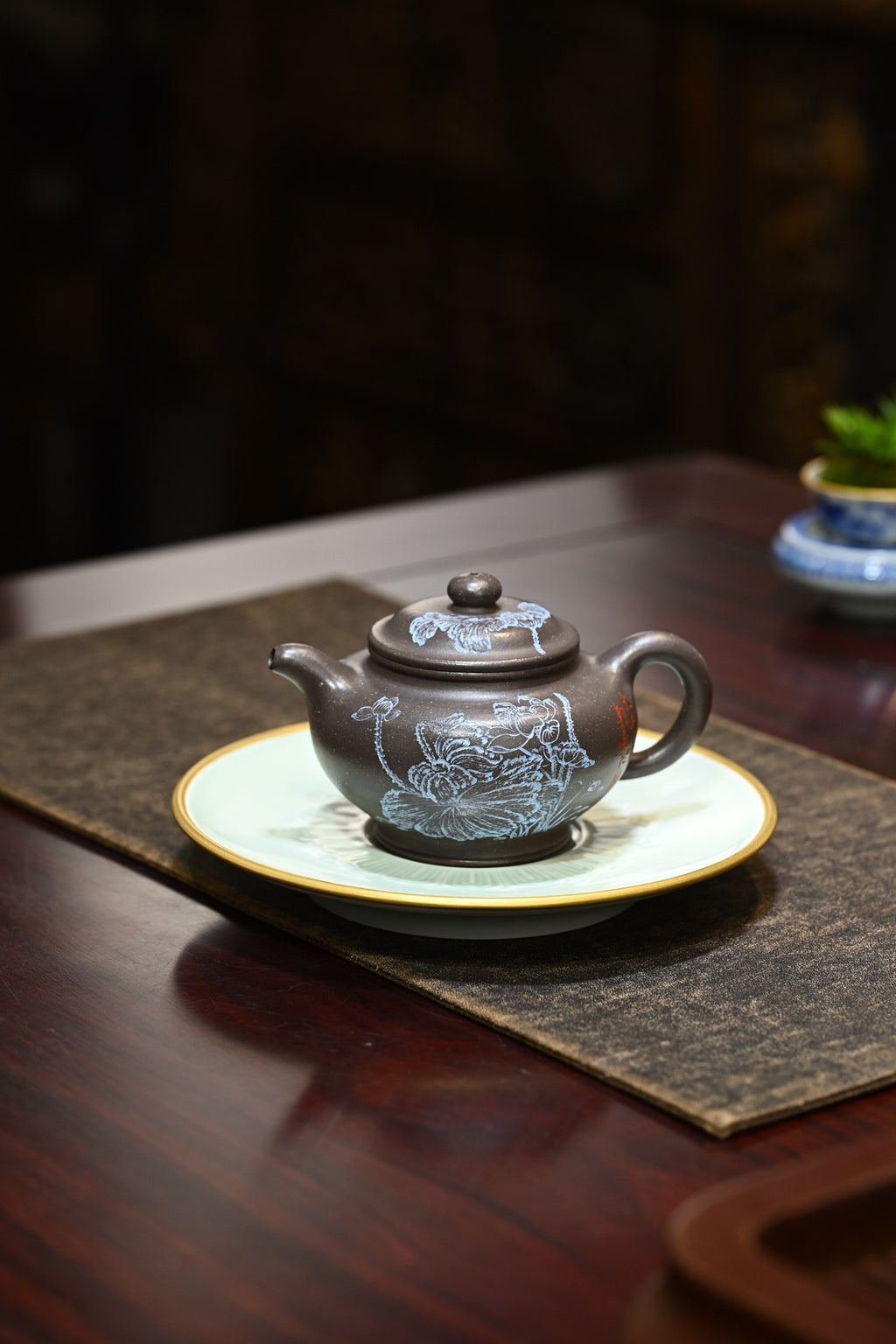 掇只·全手工 （双证书）/高工蒋锡坤作品 /中央美院教授南景黎装饰 /容量260cc/原矿天青泥