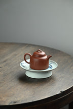 秦宇·全手工 董晓勇门下金海晶作品+钱琦刻绘 容量190cc/原矿大红泥