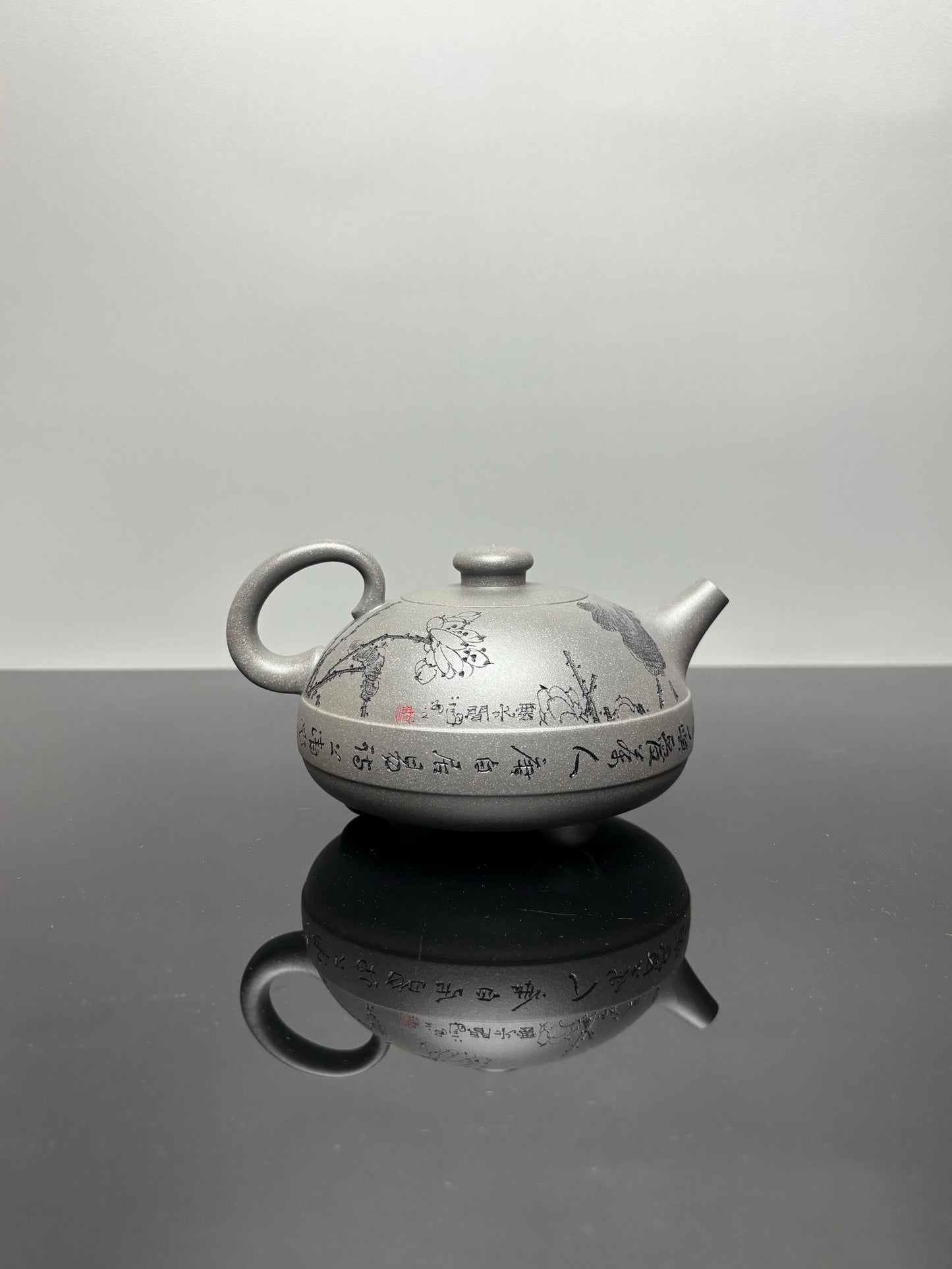 中国紫砂界德艺双馨慈善艺术大家·厉上清大拍金奖同款【玉带壶】原矿优质天青泥·460cc